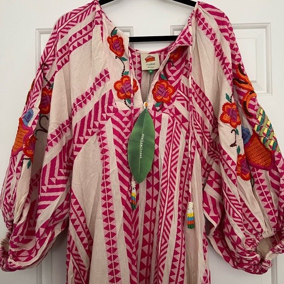 FARM Rio Pink and Orange Long Sleeve Dress - Picture 3 of 7